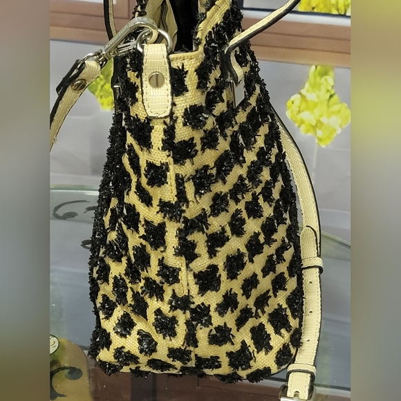CHRISTIAN SIRIANO Raffia SABRINA  Tan & Black Two Way Crossbody Bag EXC. COND. - Picture 7 of 11